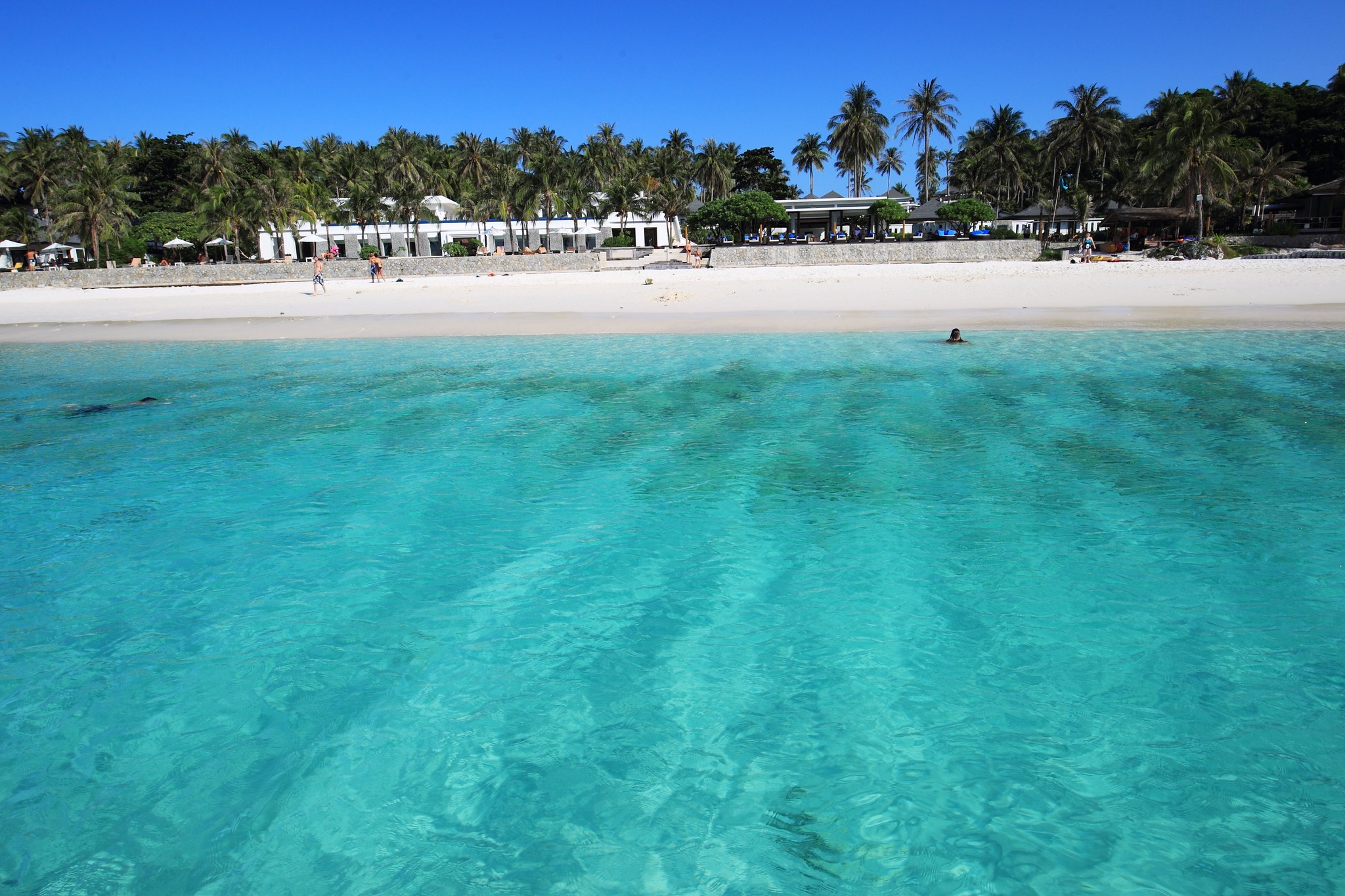 Turquoise sea facing Patok Beach on Racha Island
