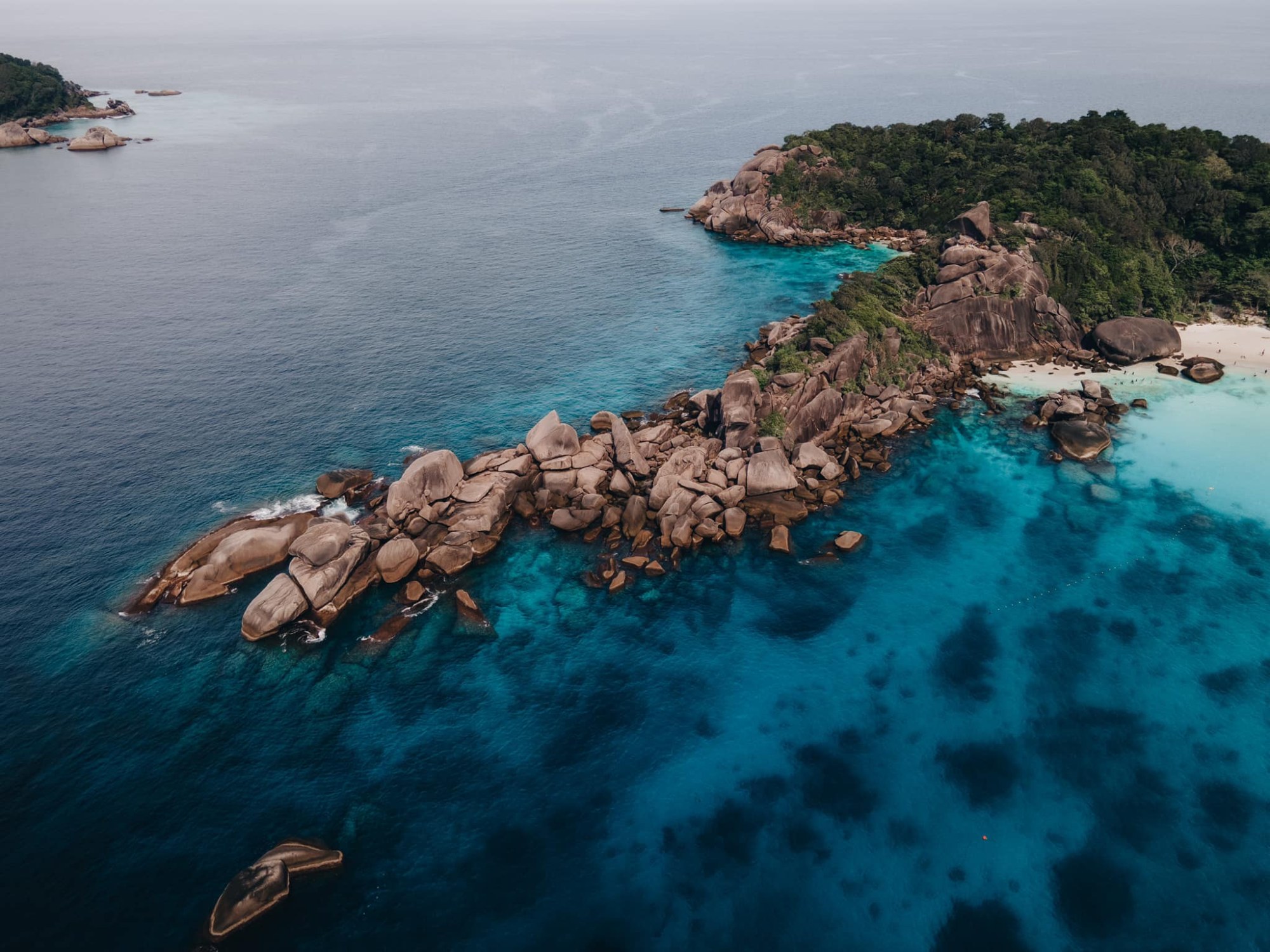 Aerial scenery of the tropical Similan Islands