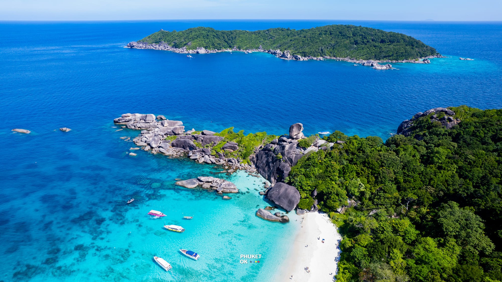 Aerial view of Similan Island 8 and its surrounding sea