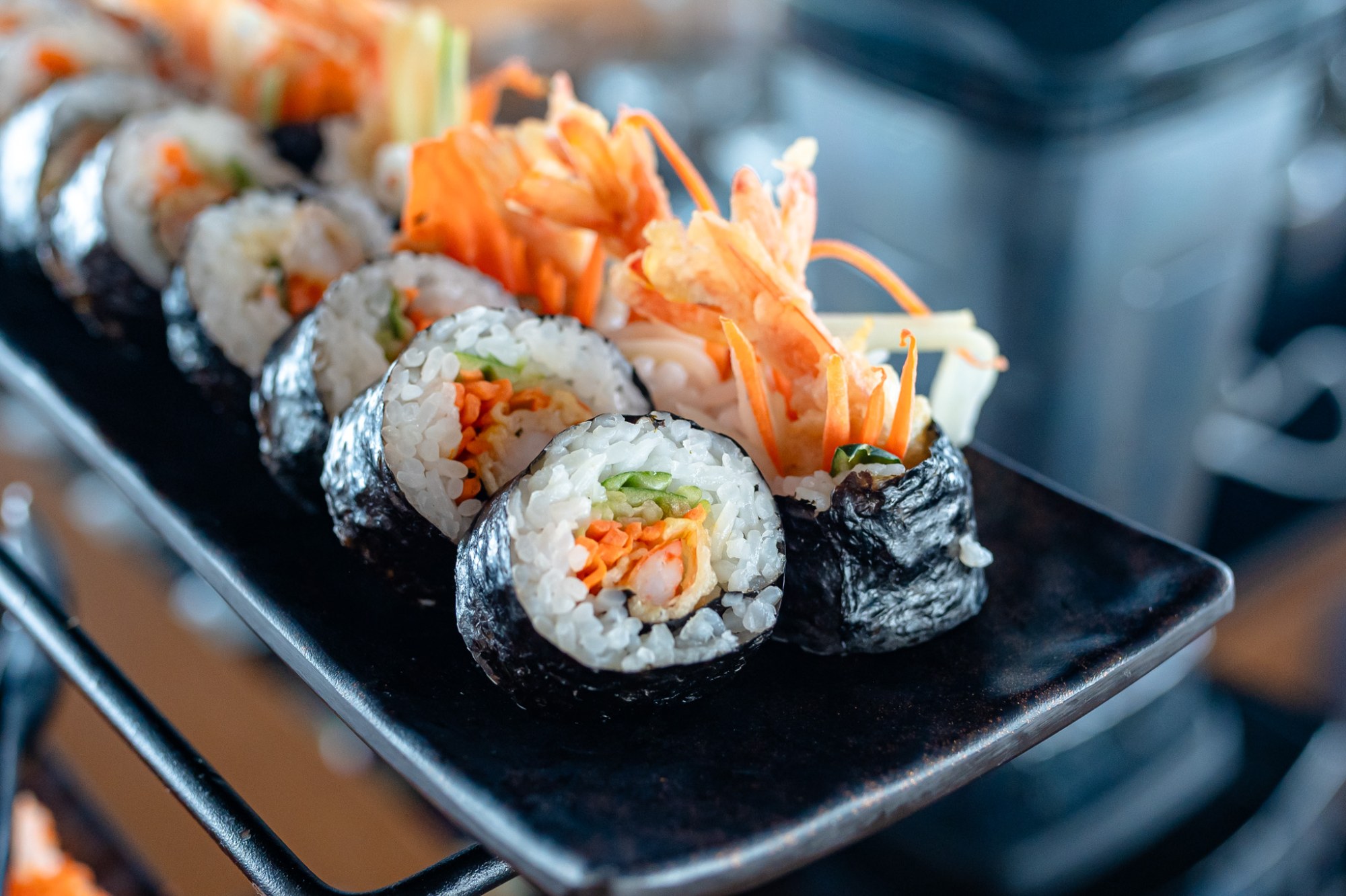 Sushi selection served during the Noah Yacht day trip